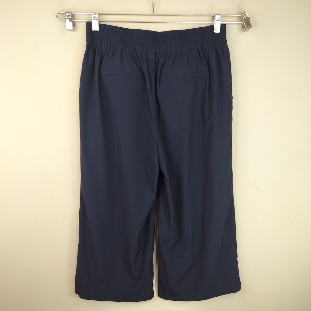 Quince Performance Tech Wide Leg Crop Pant Large Womens Athletic Black Woven - Picture 7 of 10